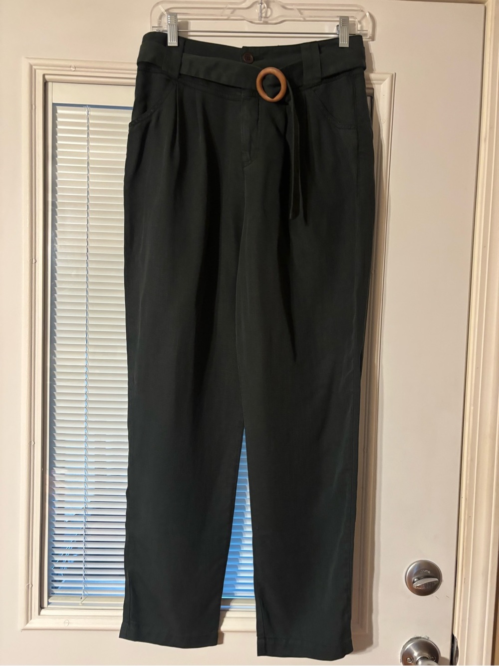 Women’s High-Waist Paperbag Chino Pants With Wooden Belt — image 3 of 8